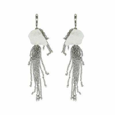  Серьги из кварца с цепями