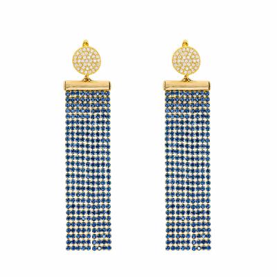 Серьги вечерние длинные Shade deep Blue