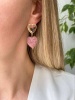 Серьги из лавы Сердце, розовый