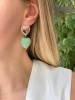 Серьги из лавы Сердце, зеленый